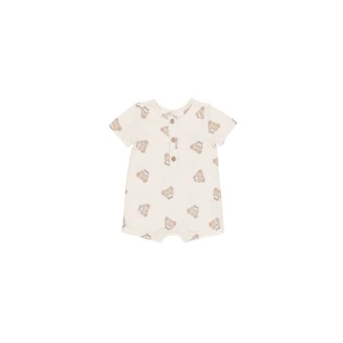 SHORT SLEEVE WOVEN ROMPER || TEDDY