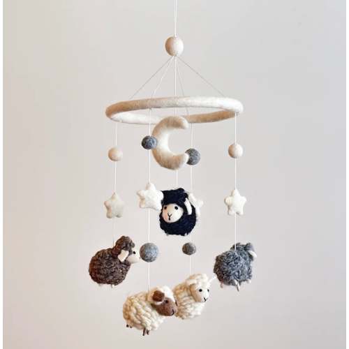 Felt Baby Mobile - Fluffy Sheep