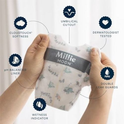 Millie Moon Luxury Diapers - 96ct | 1, 2, 3