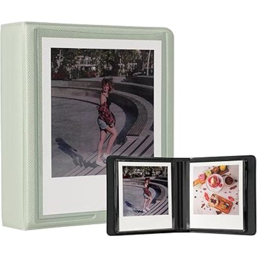 Polaroid Photo Album Book Fits For Fujifilm Instax Wide Square Picture Album, Holds Square Instant Square SQ1 SQ6 SQ10 SQ20 Camera Film Polaroid 600 i Type 3.5x4.25 inch Film (Mint Green)
