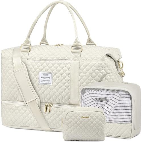 LOVEVOOK Travel Duffle Bag,Weekender Bags for Women with Shoe Compartment,Carry on Overnight Bag with Toiletry Bag,Gym Duffel Bag with Wet Pocket, Hospital Bags for Labor and Delivery