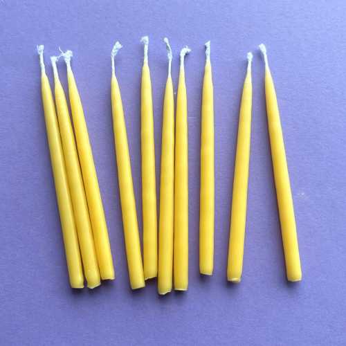 Yellow Birthday Tapered Candle Set (x10)