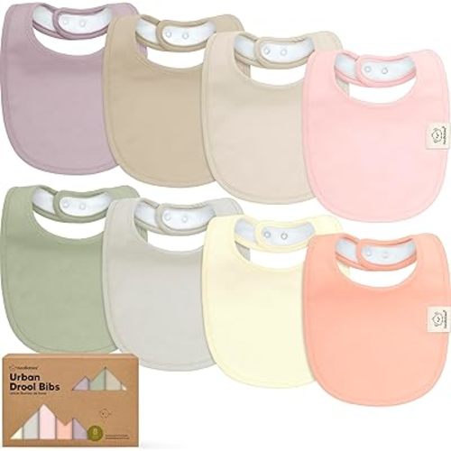 8-Pack Organic Baby Bibs for Boys, Girls - Soft Cotton Drooling and Teething Bibs for Baby Girl & Boy, Extra Absorbent, Easy To Clean & Put On for Toddler, Newborn, Infant 0-24 Months (Embrace)