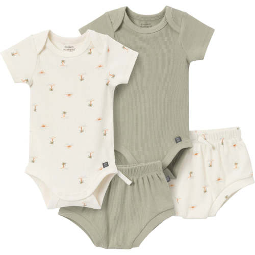 4-Piece Baby Neutral Ivory Mini Island Short Sleeve Bodysuits and Shor – Gerber Childrenswear