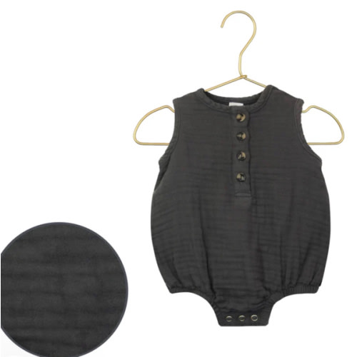 Cloud Muslin™ Bubble Romper - Charcoal – Lou Lou & Company