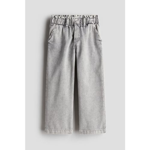 Wide Leg Paper-bag Jeans, Regular waist, Long, Denim gray - size 5T (4-5Y)