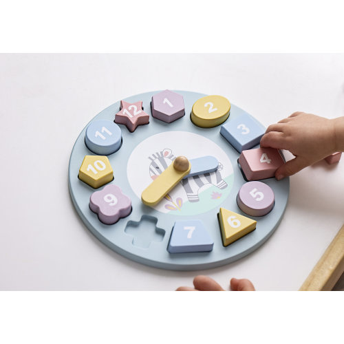 Wooden Clock Shape Sorting Toy Educational Montessori Color Toy Time Telling Numbers Learning Game for Toddlers