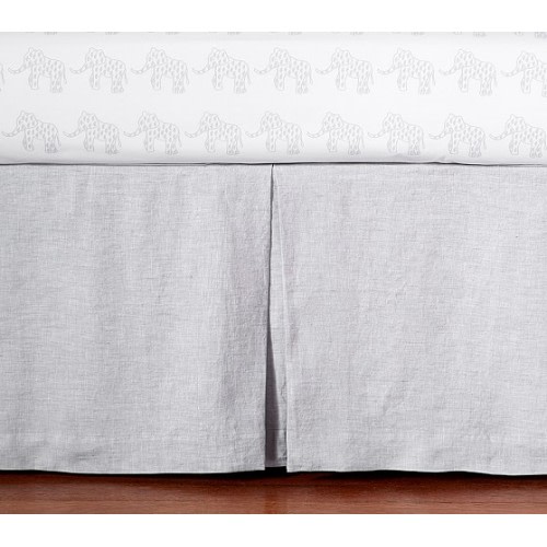 Belgian Flax Linen Crib Skirt, Gray