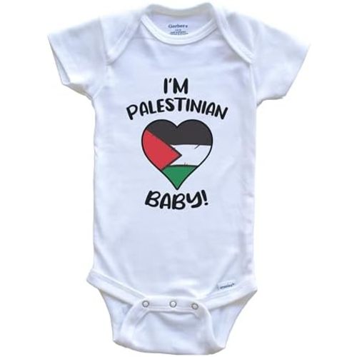 I'm Palestinian Baby Funny Palestine Flag Heart Baby Bodysuit