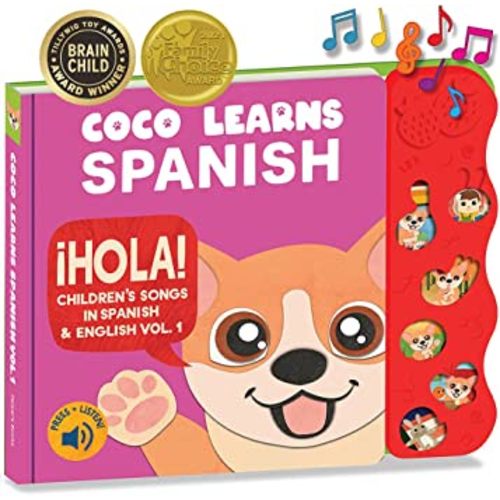 Coco Learns Spanish Vol. 1 | Musical Spanish Book & Bilingual Toy for Toddlers & Babies; Libros en Español para Niños; Spanish Baby Book & Children’s Book; Learn Spanish for Kids, Niñas, Niños, Bebes