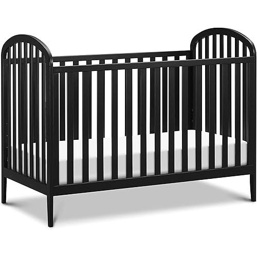 DaVinci Beau 3-in-1 Baby Crib Convertible to Toddler Bed, Daybed - Durable and Easy to Assemble - GREENGUARD Gold Certified - 4 Adjustable Mattress Heights, Conversion Kit Sold Separately - Ebony