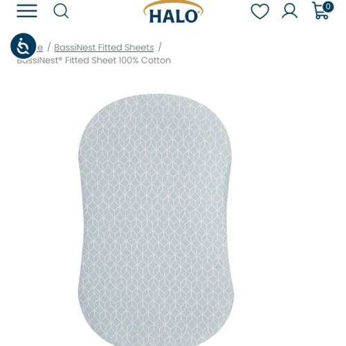 HALO - BassiNest Fitted Sheet 100% Cotton | Morning Mist - Gray