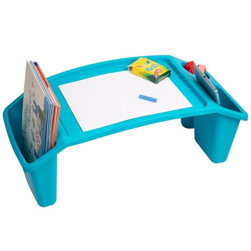 Mind Reader Kids Lap Desk, Activity Tray, Drawing, Stackable, Portable, Plastic, 22.25" L x 10.75" W x 8.5" H, Blue