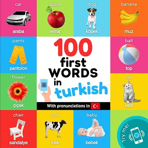 100 first words in turkish: Bilingual picture book for kids: english / turkish with pronunciations (Learn Turkish) Paperback – March 9, 2023