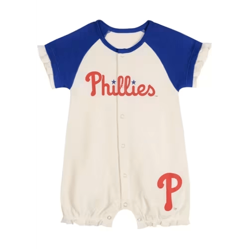 Philadelphia Phillies CREAM Baby Slide Run Romper - 133439146