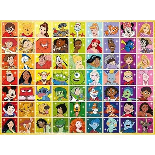 Ravensburger - Disney Color Palette - 100 Piece Jigsaw Puzzle - Exciting, Colorful Grid of Disney and Pixar Favorites - Mickey & More - Premium Quality - Ideal Gift - Screen-Free Fun - Children Age 6+