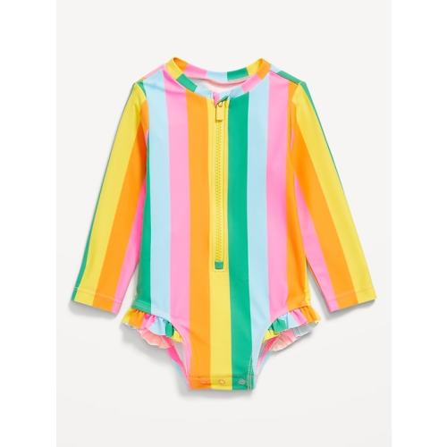 Printed Ruffle-Trim Rashguard One-Piece Swimsuit for Baby