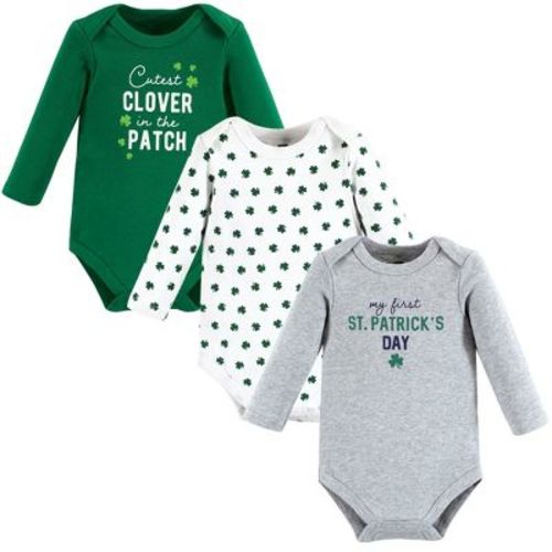 Hudson Baby Infant Boy Cotton Long-Sleeve Bodysuits, Cutest Clover, 6-9 Months