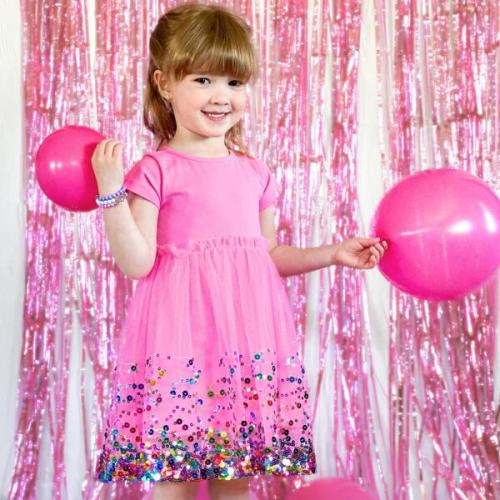 Raspberry Confetti Short Sleeve Tutu Dress, Pink - Sweet Wink | Maisonette