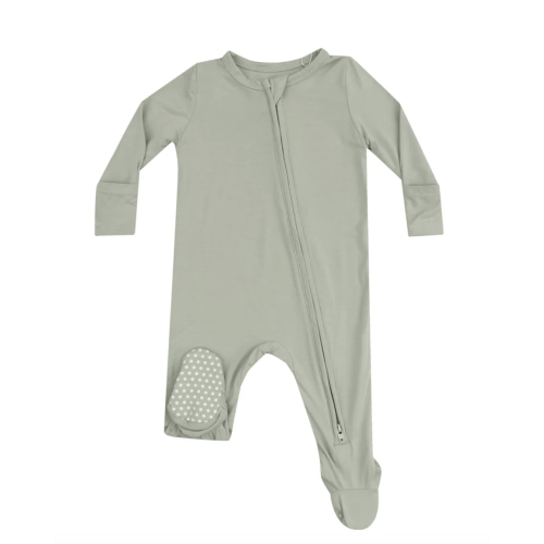 2 Way Zipper Footie - Solid Desert Sage