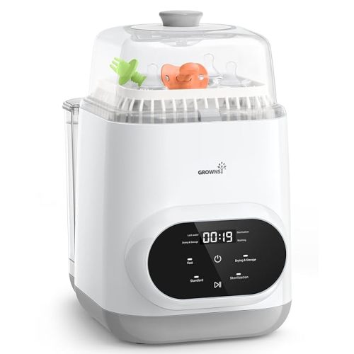 Grownsy EaseClean Bottle Washer Pro | All-in-One Bottle Washer and Sterilizer and Dryer | Baby Bottle Washer for Bottles, Pump Parts & Baby Essentials | Replaces Hand Washing