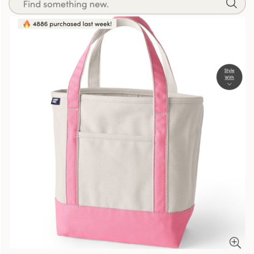 Medium Natural 5 Pocket Open Top Canvas Tote Bag | Lands' End