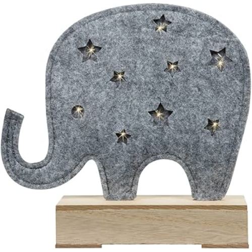 Sammy & Lou Light-Up Felt Elephant Baby Lamp Animal Night Light Nursery Décor
