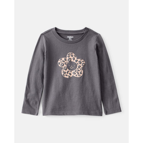 Toddler Girl Flower Long-Sleeve - Grey - OshKosh B'gosh | 2T