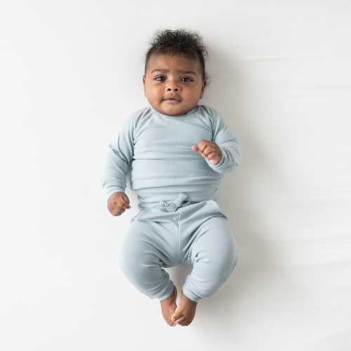 Bamboo Jersey Jogger Set in Fog 6-12