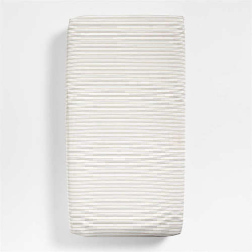 Frenchie Natural Taupe Organic Cotton Baby Crib Fitted Sheet by Leanne Ford