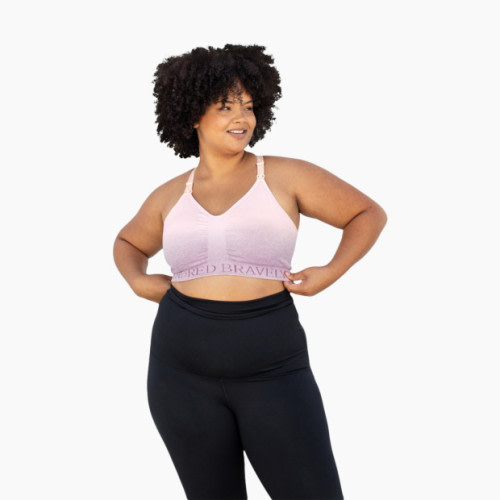 Kindred Bravely Sublime Hands-Free Pumping & Nursing Sports Bra - Ombre Purple, X-Large Busty