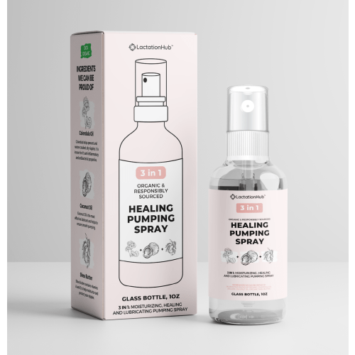 Pumping Spray - 100% ORGANIC healing and moisturizing - GLASS BOTTLE