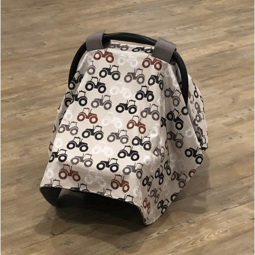 Car Seat Canopy~Tractor Baby Car Seat Cover~Farm Car Seat Cover~Boy Car Seat Cover ~Boy Baby Gift