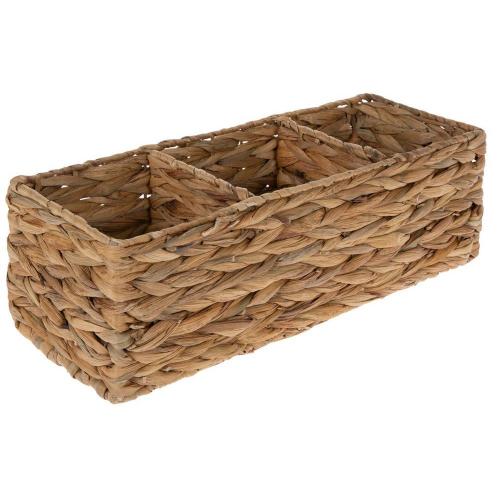 Three Section Water Hyacinth Basket