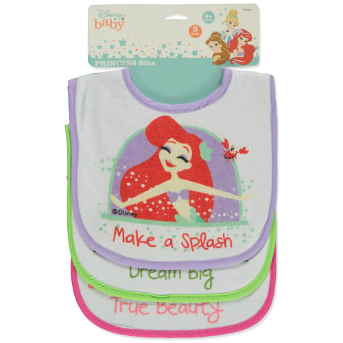 Disney Baby Baby Girls' 3-Pack Bibs - purple/multi, one size