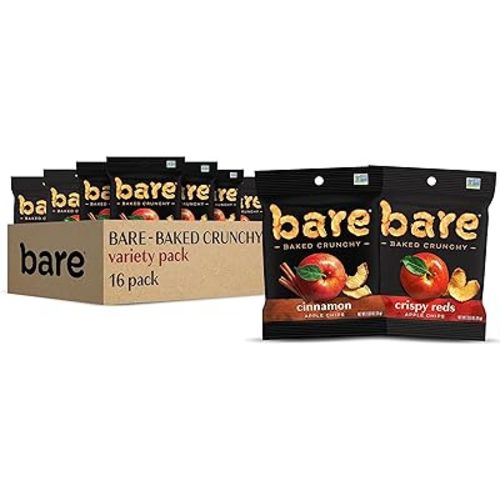 Bare Baked Crunchy, Apples Fuji & Reds and Cinnamon Variety Pack, 0.53 Ounce (Pack of 16)