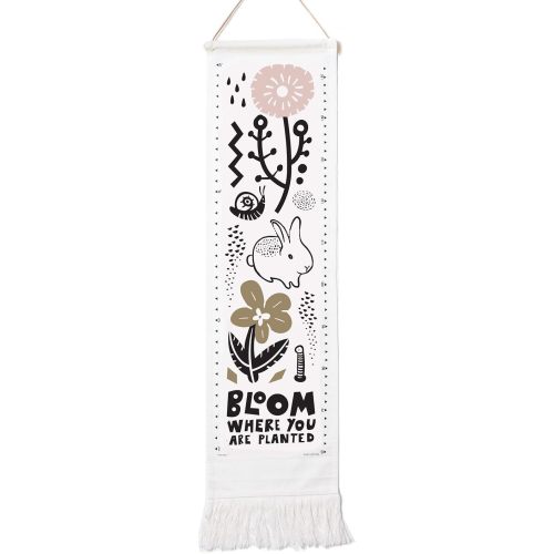 Wee Gallery Bloom Canvas Growth Chart - Wall Hanging Height Chart for Kids Made with Sustainable Organic Fabric - Stylish Child's Room Decoration - (44x13 Inches)