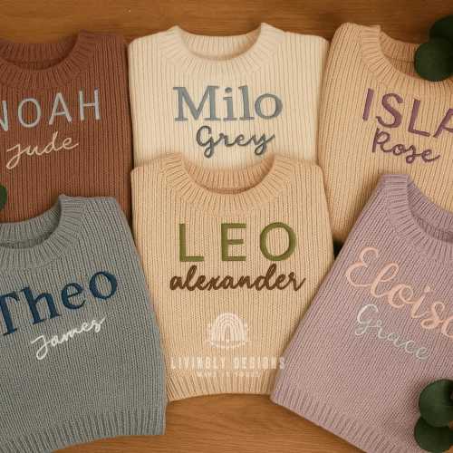 Custom Name Baby Sweater | Embroidered Toddler Sweater | Personalized Baby Sweater | Custom Keepsake | Soft Baby Toddler Sweater | Baby Gift