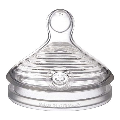 NUK Simply Natural Baby Bottle Nipples - Medium Flow Silicone Extra Soft Anti-Colic Air System BPA-Free Pack of 2