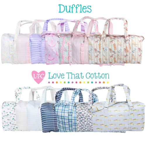 Nylon Duffle Bag – Light Blue Gingham