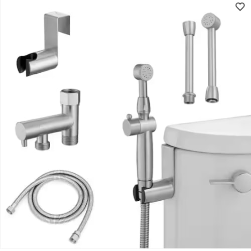 Non-Electric Bidet Handheld Bidet Attachment Baby Diaper Cloth Washer Shower Sprayer in Brushed Nickel