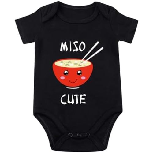 listery Funny Baby Clothes Miso Cute Bodysuit Miso Cute Infant Baby Anime Newborn Unisex Romper