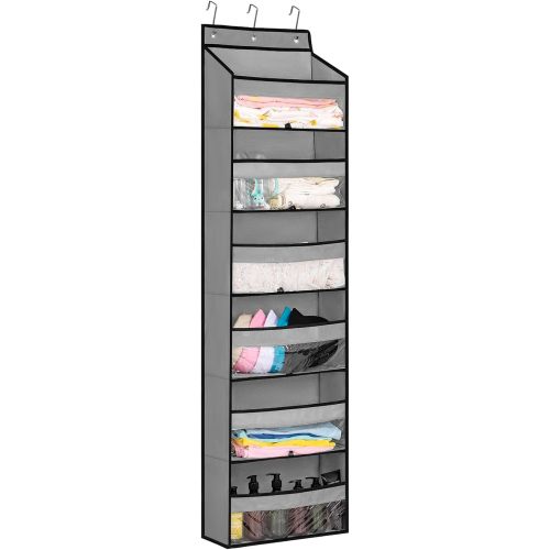 Over the Door Hanging Organizer Baby Diaper Storage Closet Clothes Holder Toddler Stuff Container with 6 Large Pocket for Bedroom Nursery
