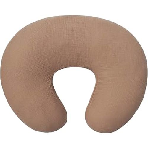 Owlowla Muslin Nursing Pillow Cover,Soft Cotton Nursing Cover Fits Breastfeeding Pillow for Baby Boy Girl(Muslin-Caramel)