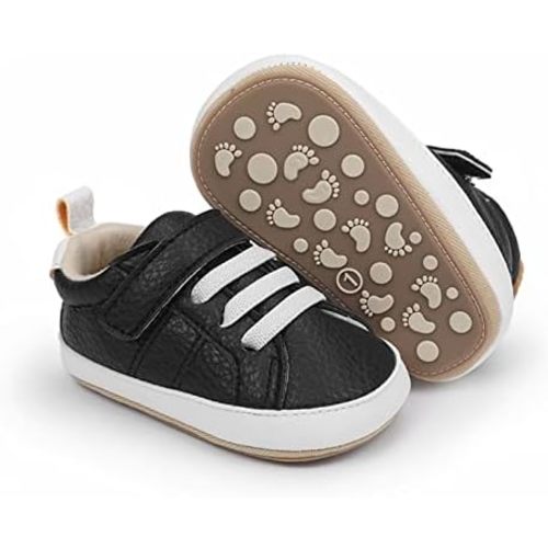 RVROVIC Baby Boys Girls Anti-Slip Sneakers Soft Ankle Boots Toddler First Walkers Newborn Crib Shoes