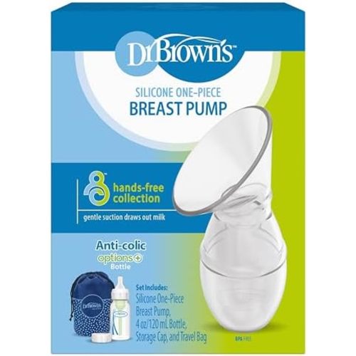Dr. Brown's One-Piece Breast Pump with Baby Bottle and Travel Bag