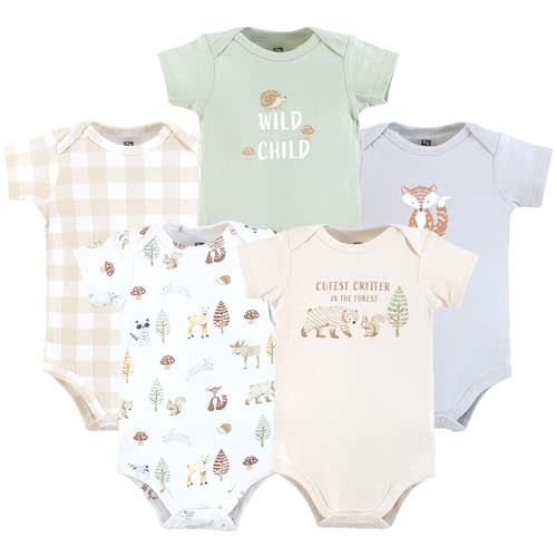 Hudson Baby Baby Boys Cotton Bodysuits 5-pack