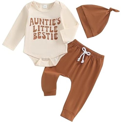 FIOMVA Newborn Baby Clothes Boy Funny Letter Short Sleeve Onesie Romper+Long Pants Set Infant Summer Outfits