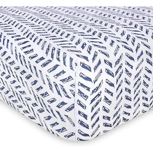 Burt's Bees Baby Pattern Fitted Crib Sheet Organic Cotton BEESNUG - Guide The Way Prints, Fits Unisex Standard Bed and Toddler Mattress, Infant Essentials, 52 x 28 Inch 1-Pack