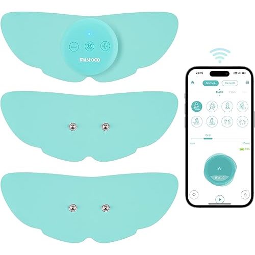 Wireless Tens Unit Muscle Stimulator for Pain Relief, 26 Mode 25 Intensity APP Controlled Bluetooth Wireless TENS & EMS Muscle Stimulator - Used to Relieve Pain in All Parts of The Body (Blue)